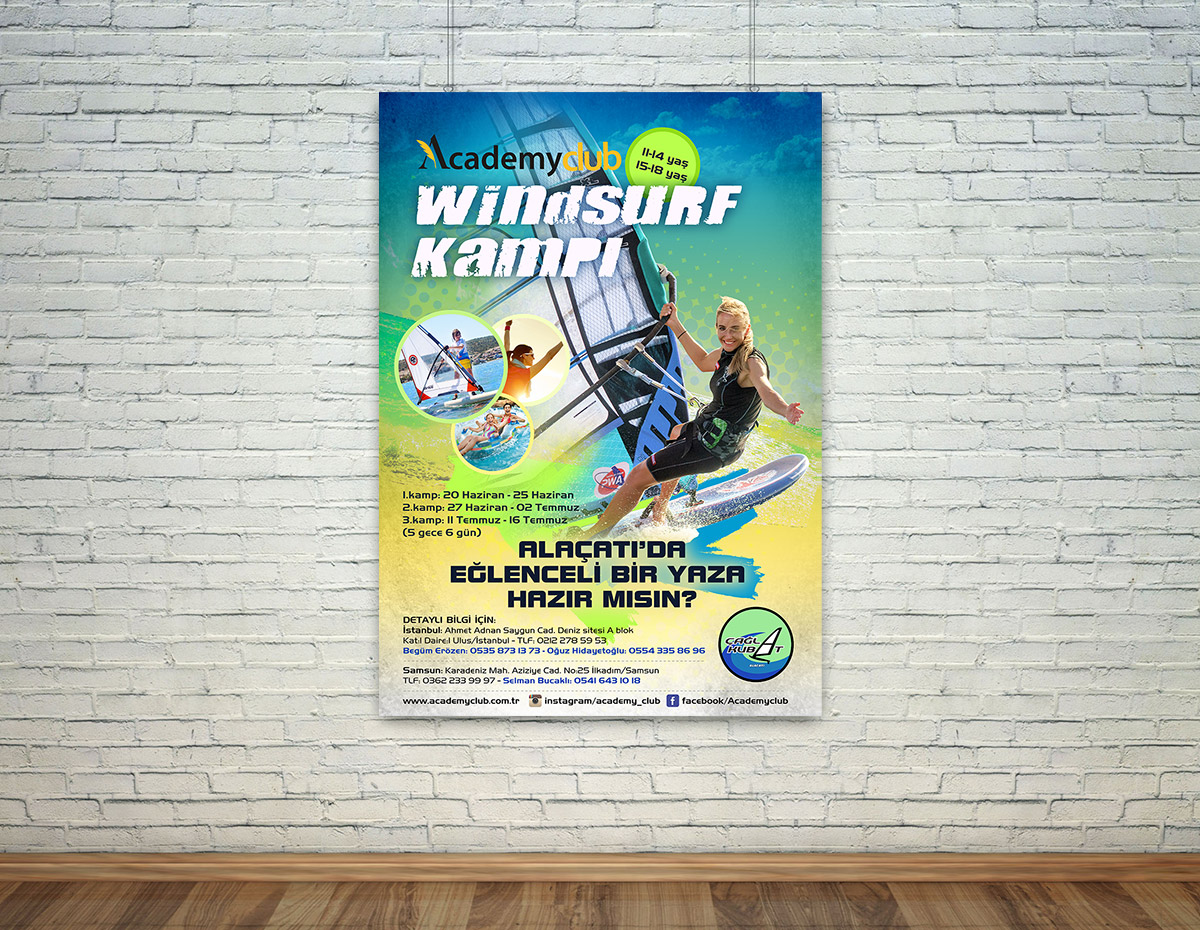 Çağla Kubat Alaçatı Çeşme - Windsurf afiş tasarım, poster tasarımı