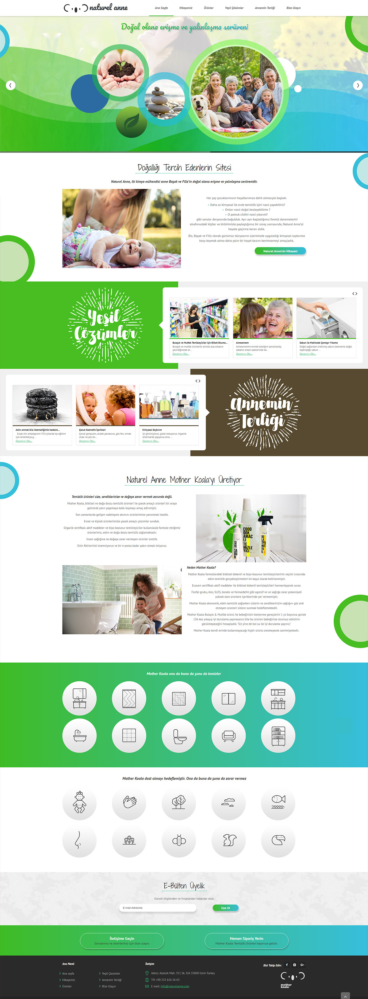 Naturel Anne Blog ve Motherkoala Doğal Temizlik Ürünleri - İzmir- Responsive Web Sitesi