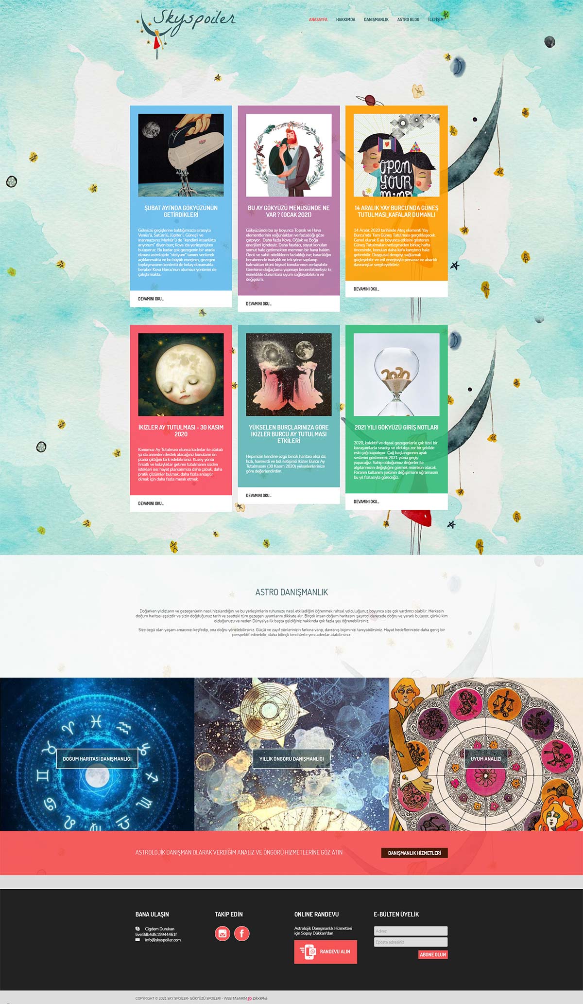 Astroloji Danışmanlığı Blog Sitesi Tasarımı
