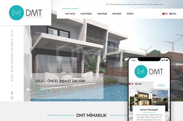 DMT Mimarlık - Alaçatı Çeşme - Responsive Web Sitesi & Logo