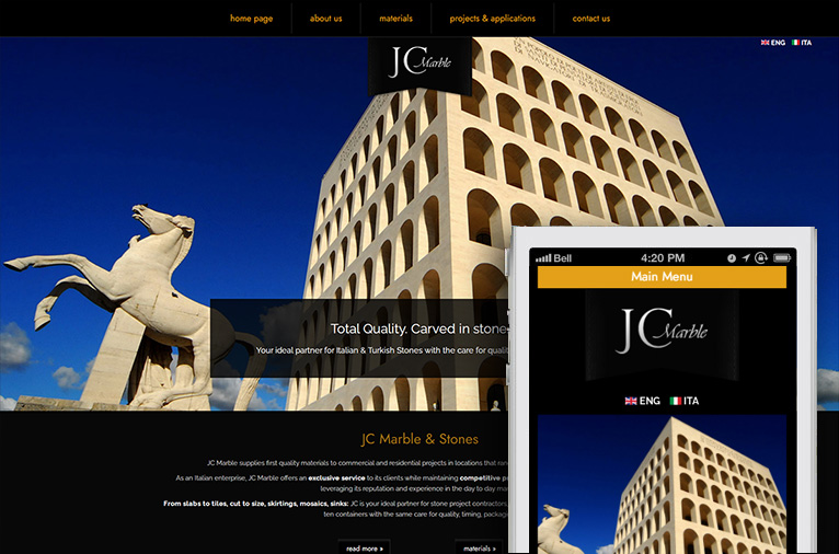 JC Marble İzmir, Roma - Responsive Kurumsal Website Tasarımı